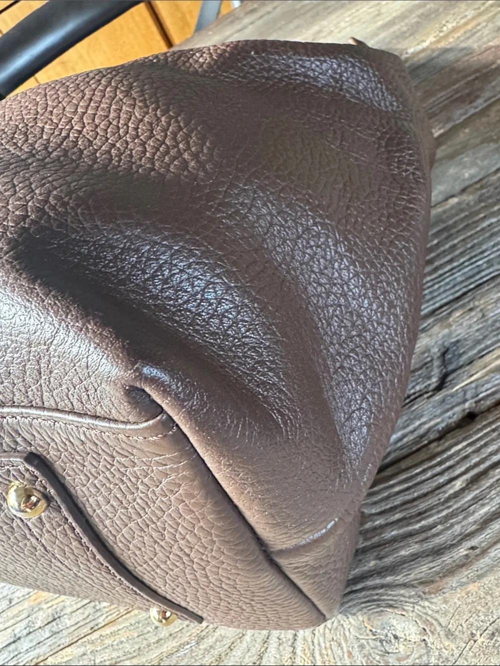 Dooney & Bourke‎ chocolate Brown pebbled leather logo lick sack hobo bag